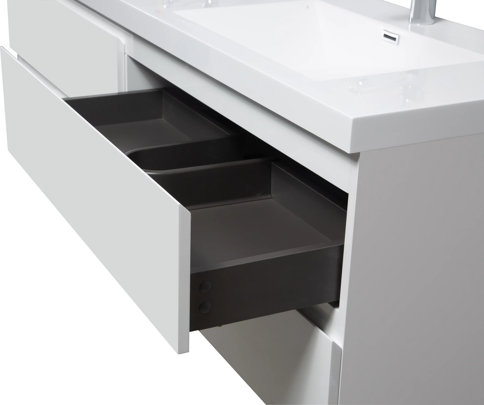 71 X 20 Modern Floating Double Sink Bathroom Vanity - Wall Mounted Storage Cabinet color: White