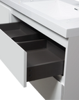 71 X 20 Modern Floating Double Sink Bathroom Vanity - Wall Mounted Storage Cabinet color: White