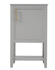 20" grey vanity bathroom unit front view with gold handle | Ace Decor