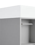 18 inch vanities for bathrooms with built-in side toilet paper holder, textured gray.