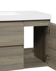 48 inch bathroom vanity with wide cabinet space and soft-close hinges for quiet use.