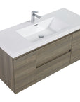 48 inch bathroom vanity top view featuring integrated sink and modern ash grey cabinet | Ace Decor