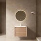 24/30/36" X 18" X 20" Wall-Mounted Bathroom Vanity with White Ceramic Sink and Natural Walnut Cabinet color: White+Walnut