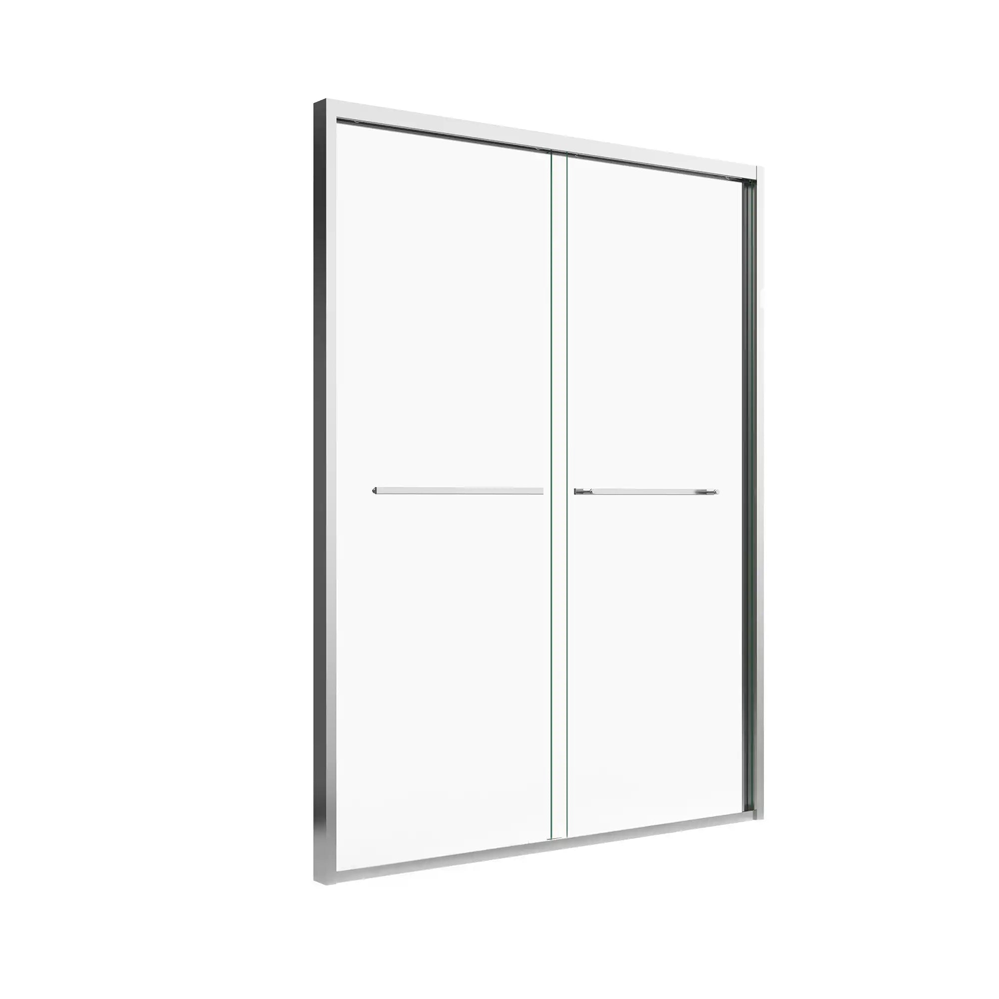 60 x 70 framed glass shower door with sleek chrome frame and dual sliding panels | Ace Decor