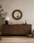 Natura Weave Collection – 23" Handwoven Bamboo Round Bathroom Wall Mirror
