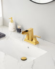Aurora Series Widespread Bathroom Sink Faucet in Brushed Gold