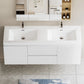 Modern Floating Bathroom Vanity with Resin Top Basin & Soft Close Drawers - Wall-Mounted Storage Cabinet color: White