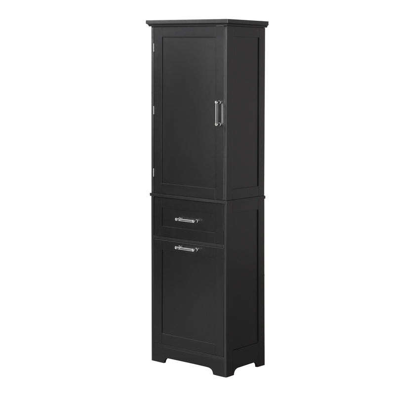 Valmor 68.1” Tall Bathroom Storage Cabinet in Black
