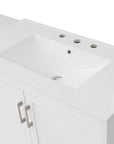 Ceramic sink basin on a 36-inch double freestanding bathroom vanity, featuring modern white finish and durable design | Ace Decor