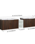 Floating Bathroom Cabinet with Sink & Soft-Close Doors - Ideal for Small Bathrooms color: California Walnut | size: 83 inch | combination: Middle Side Cabinet