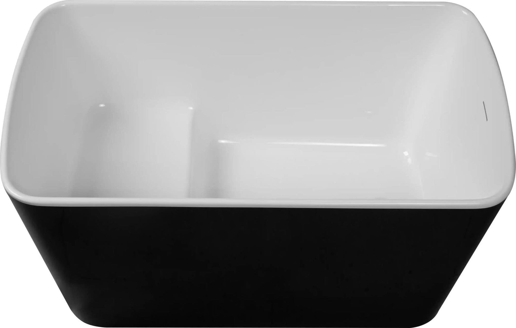 49&quot;x28&quot;Acrylic Square Japanese Style Freestanding Soaking Bathtub color: Black