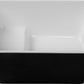 49"x28"Acrylic Square Japanese Style Freestanding Soaking Bathtub color: Black