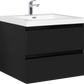 Floating Bathroom Vanity with Resin Top Basin & Soft Close Drawers - Modern Wall-Mounted Storage Cabinet color: Black