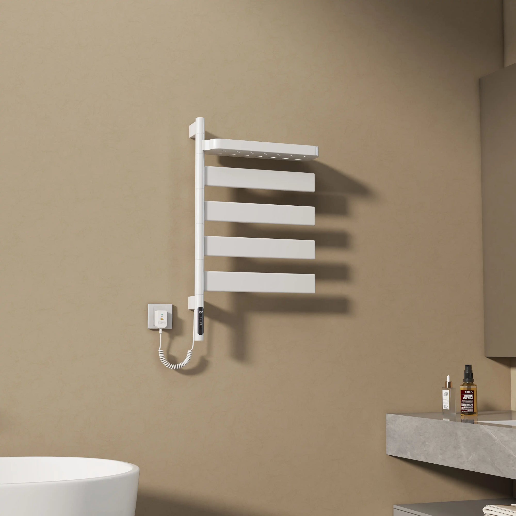 modern wall mounted electric towel rack 18 x 30 | Ace Decor