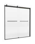 semi-frameless glass sliding shower doors color:matte black