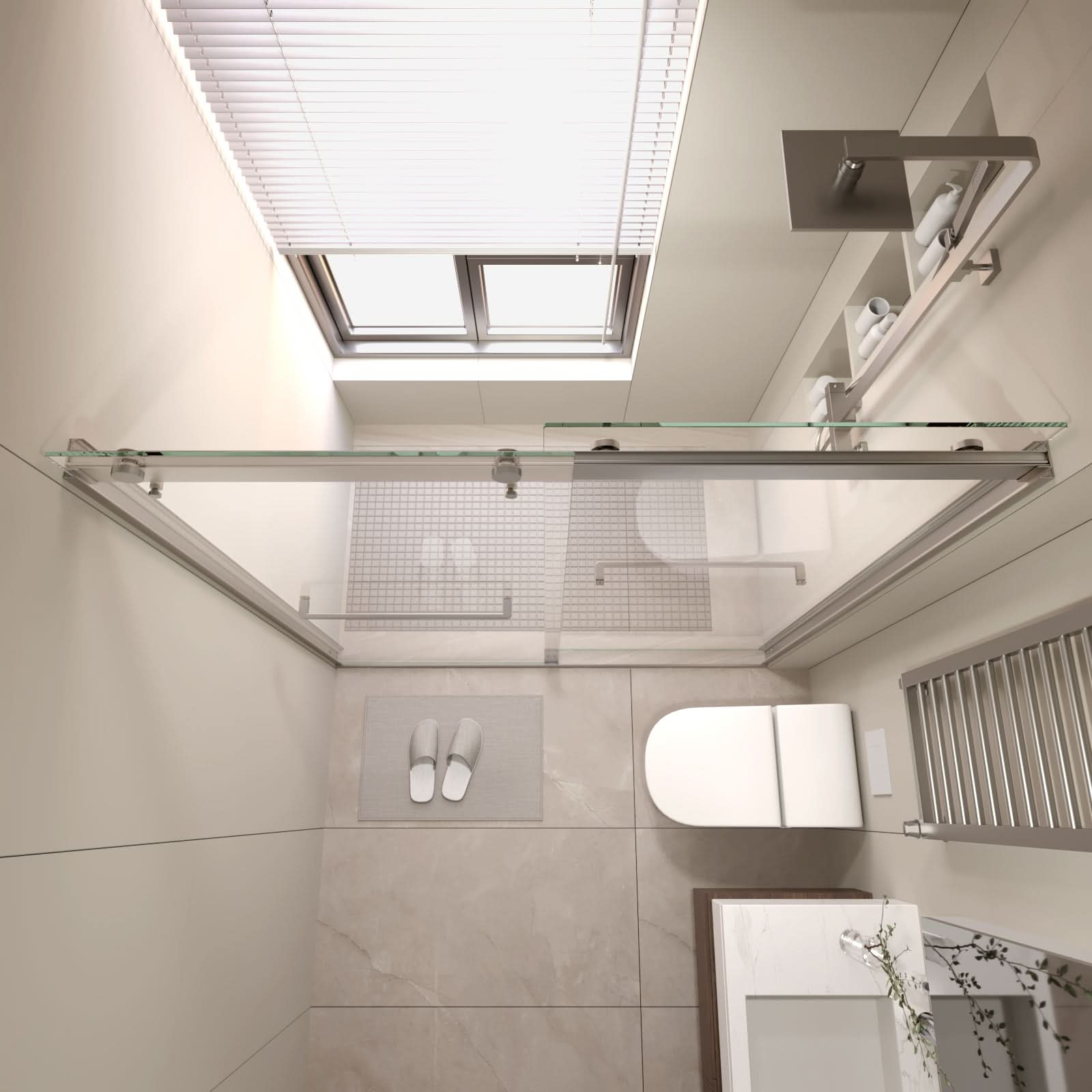 semi-frameless glass sliding shower doors color:chrome