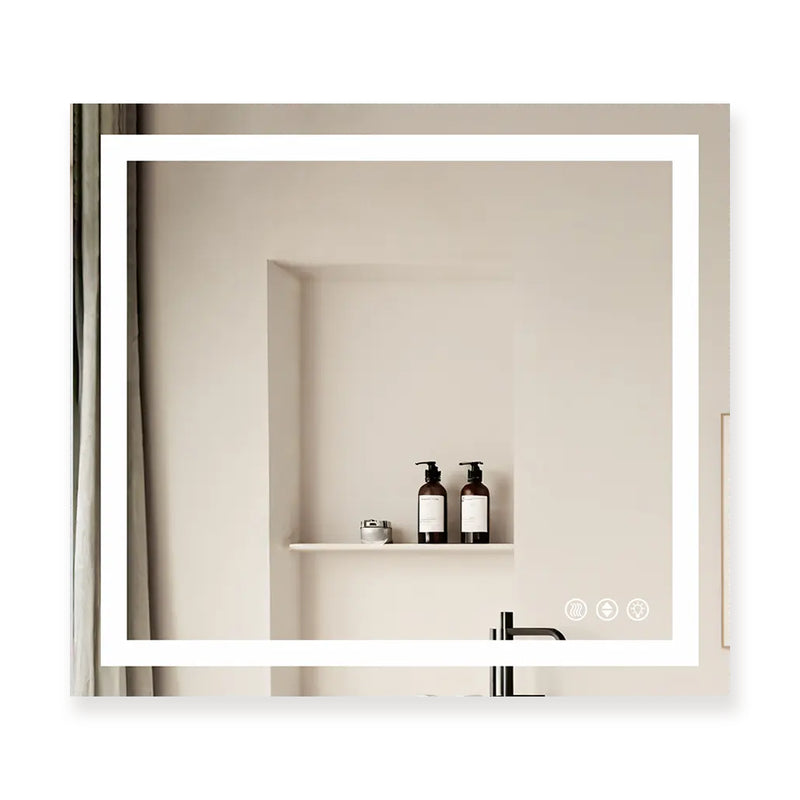 LuxeGlow Series 40"x36" Smart LED Mirror – Anti-Fog, Memory & Adjustable Lighting