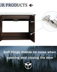 Monterey Series 60" Double Floating Bathroom Vanity in California Walnut with Side Cabinet and Integrated Sink