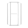 Velora Series 36 x 72 semi-framed pivot shower enclosure in matte white finish with tempered glass and stainless steel frame | Ace Decor