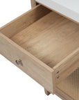 Soleil 60" Bathroom Vanity with Sink, Natural Wood Cabinet with Drawers