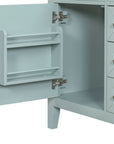 bathroom cabinet with drawers color:green