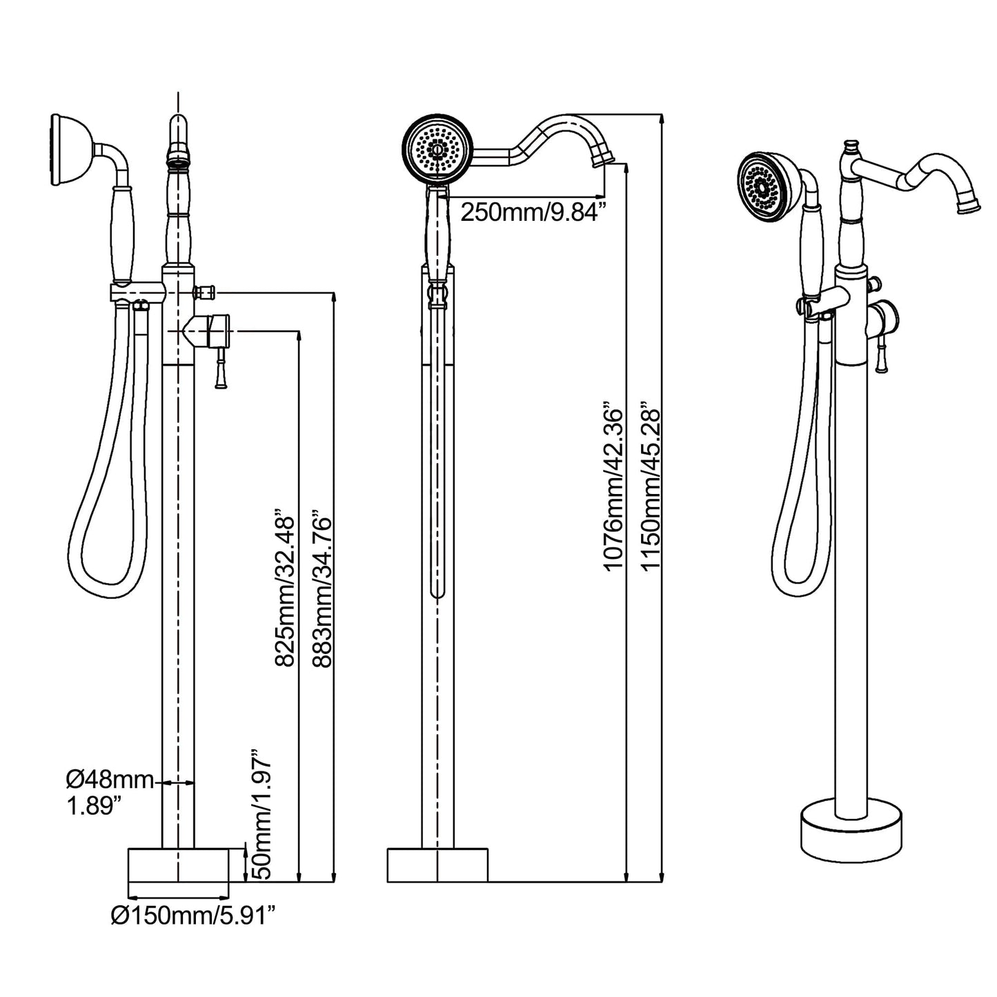 brushed gold bathroom faucet with handheld shower color:Brushed Gold