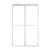 48 x 70 framed glass shower door with sleek chrome frame and dual handles.