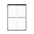 Framed shower door 48 x 70 with sleek black frame and dual horizontal handles. | Ace Decor