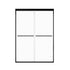Framed shower door 48 x 70 with sleek black frame and dual horizontal handles.
