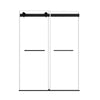 Vantelle-S Series 48" x 74" Frameless Double Sliding Shower Door with Soft-Close in Matte Black