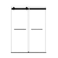 48" x 74" Black Frameless Double Sliding Shower Door with Soft-Close - Leak-Proof, Easy-Clean