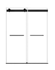 48" x 74" Black Frameless Double Sliding Shower Door with Soft-Close - Leak-Proof, Easy-Clean