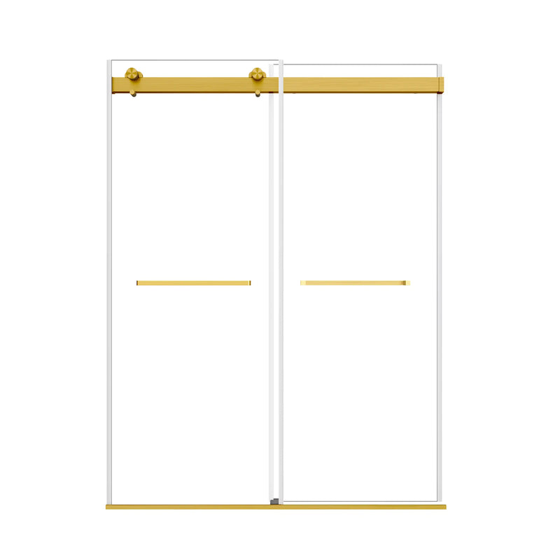 Vantelle-S Series 48" x 74" Frameless Double Sliding Shower Door with Soft-Close in Brushed Gold