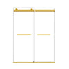 Vantelle-S Series 48" x 74" Frameless Double Sliding Shower Door with Soft-Close in Brushed Gold