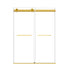 Frameless brushed gold shower door 48 x 74 with sliding design and modern handles | Ace Decor