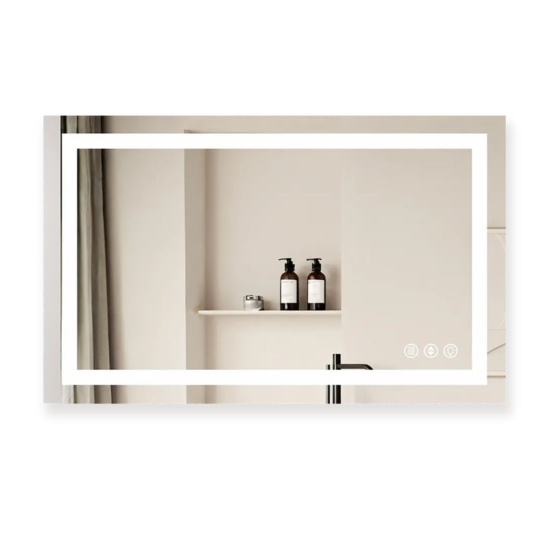 LuxeGlow Series 48"x30" Smart LED Mirror – Anti-Fog, Memory & Adjustable Lighting