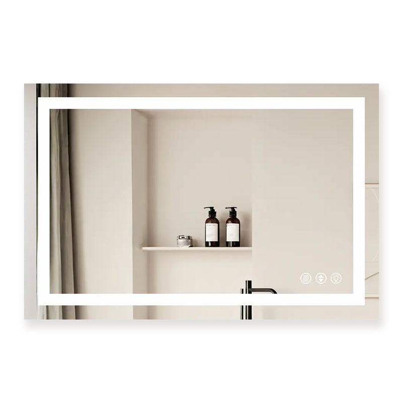 LuxeGlow Series 48"x32" Smart LED Mirror – Anti-Fog, Memory & Adjustable Lighting