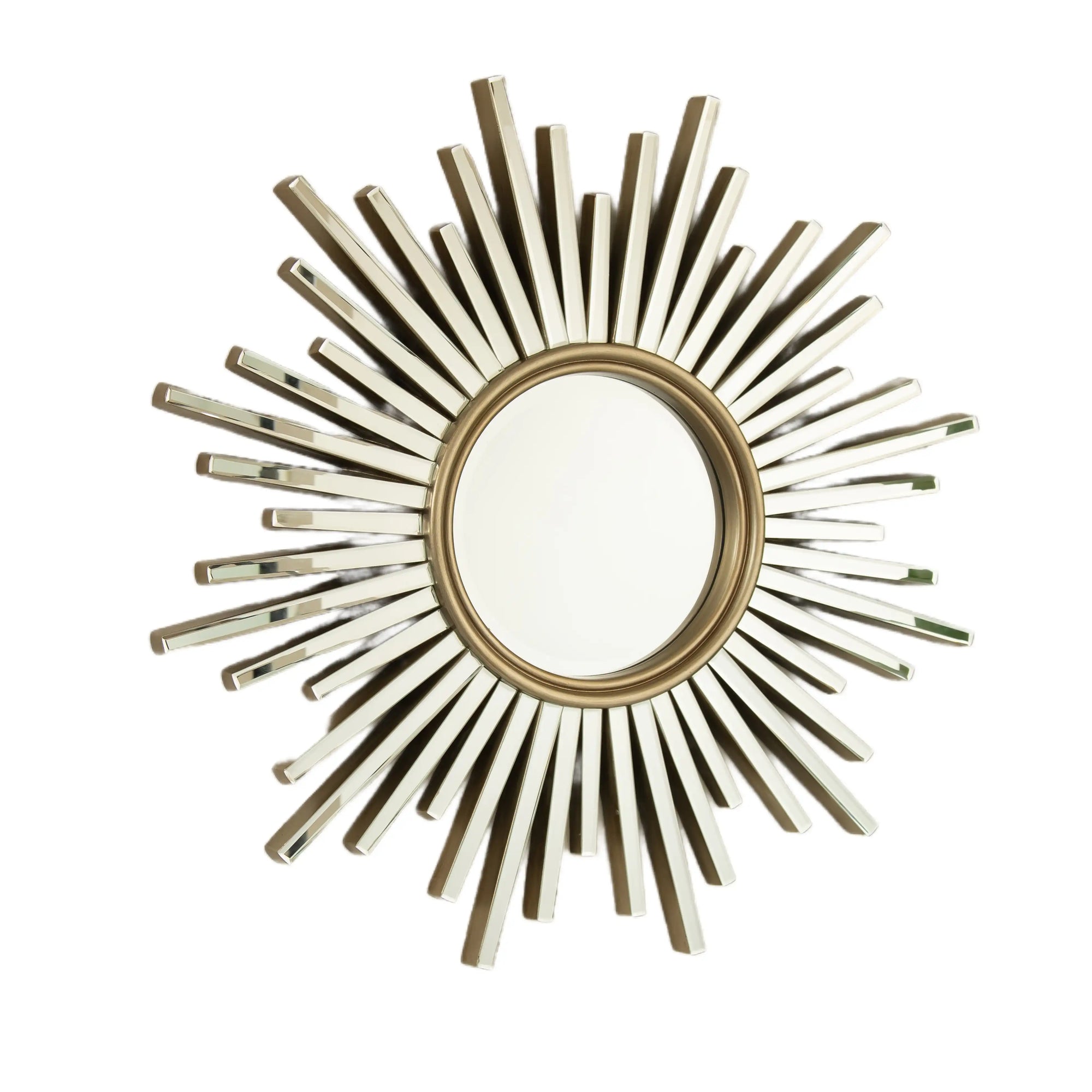 Front view of 33&quot; modern large wall mirror with beveled sunburst frame | Ace Decor