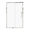 Chrome framed single sliding shower door with stainless steel handle, size 48x72 | Ace Decor