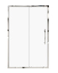Chrome framed single sliding shower door with stainless steel handle, size 48x72 | Ace Decor