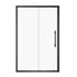 Brivio matte black framed single sliding shower door with stainless steel handle, size 48x72.
