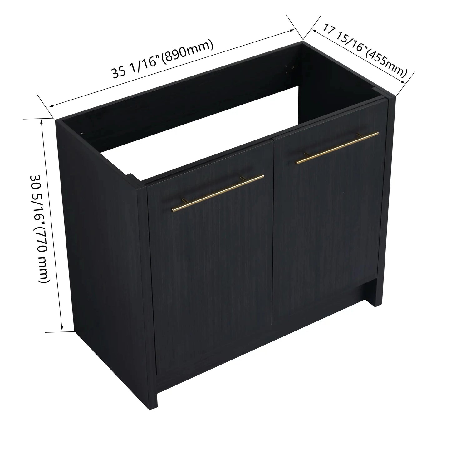 Freestanding Bathroom Vanity Cabinet - Base Only size: 35 X 18