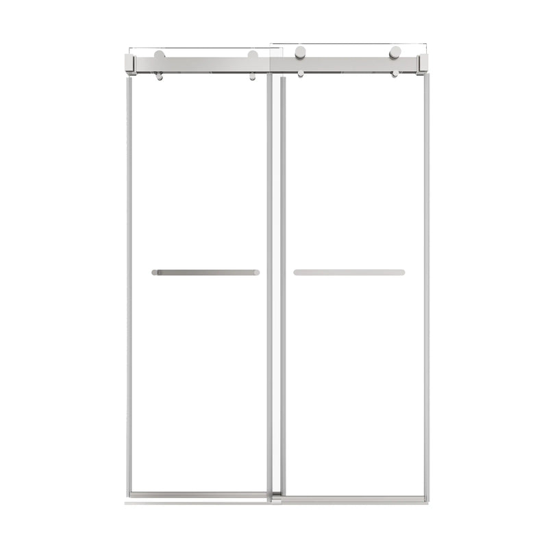 Verta Series 48" x 76" Double Sliding Frameless Shower Door with 10mm Tempered Glass - Chrome