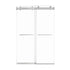 48 in brushed nickel sliding shower door with double towel bars, frameless modern design, and 48 x 76 inch dimensions | Ace Decor