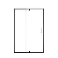 Pivot matte black framed shower door, size 48 x 71.