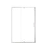 Framed 48 pivot shower door with clear glass design and watertight seals, size 48 x 71.