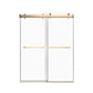 Gorgeous Soft-closing Double Sliding Frameless Shower Door With 3/8 Inch Clear Glass color:brushed gold