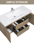 47/59" Modern Floating Bathroom Vanity with Resin Top Basin color: Oak | sink: single