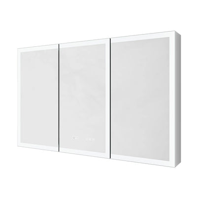 Three-door LED mirror medicine cabinet front view