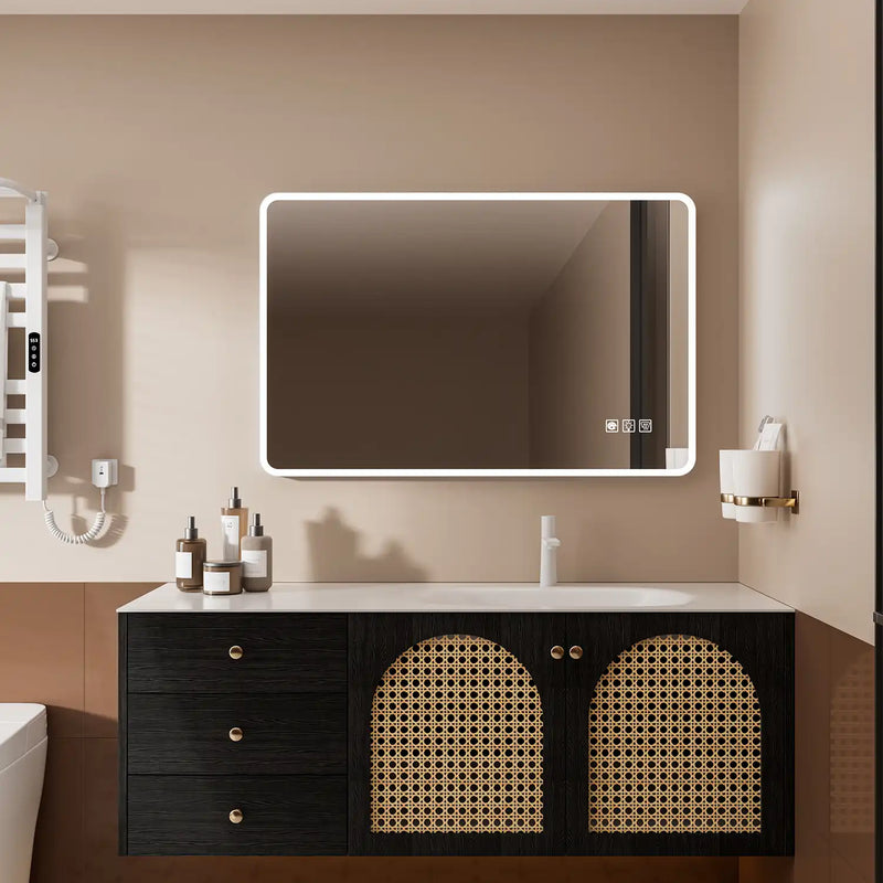 Lumina Series 48"x36" LED Bathroom Mirror with Anti-Fog & Adjustable Lighting